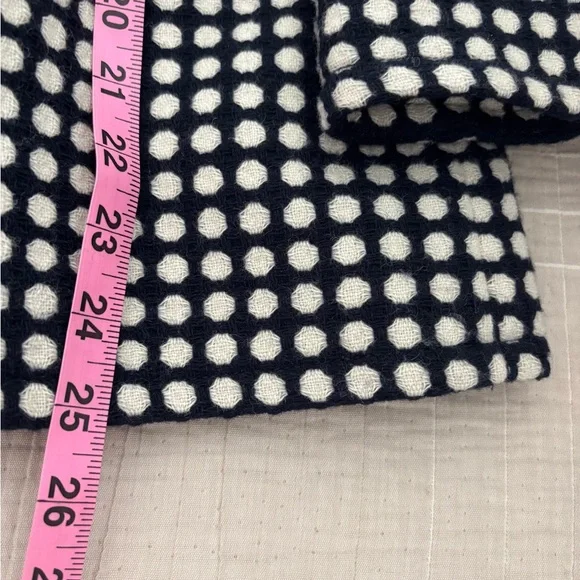 Juicy Couture Y2K Navy Cream Wool Blend Polka Dot Peacoat Cropped Preppy Small - Picture 6 of 10